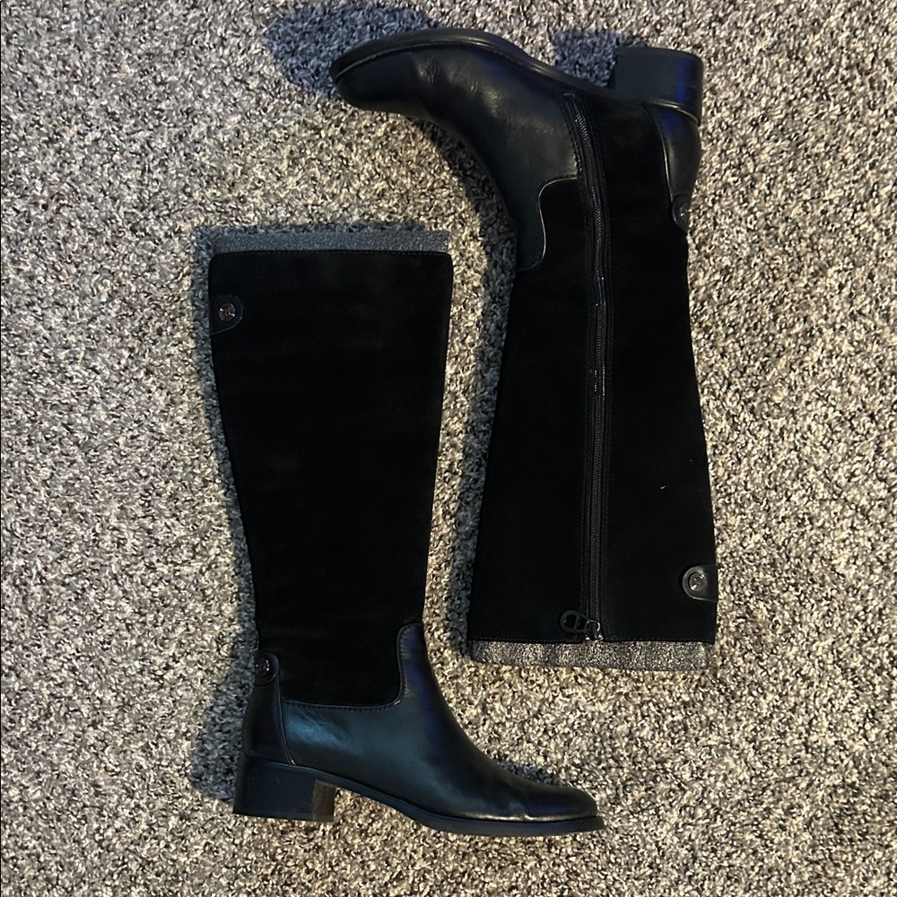 Etienne Aigner Black Knee-High Women's Riding Boots